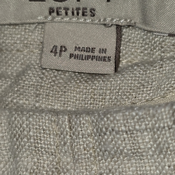 LOFT Womens 4 Petite Tan A-Line Linen Skirt - Picture 3 of 4